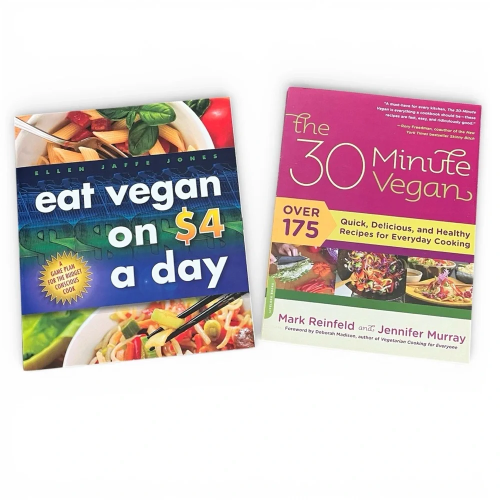2 Vegan Cookbooks - The 30 Minute Vegan & Eat Vegan on $4 A Day Vegan Cookbook